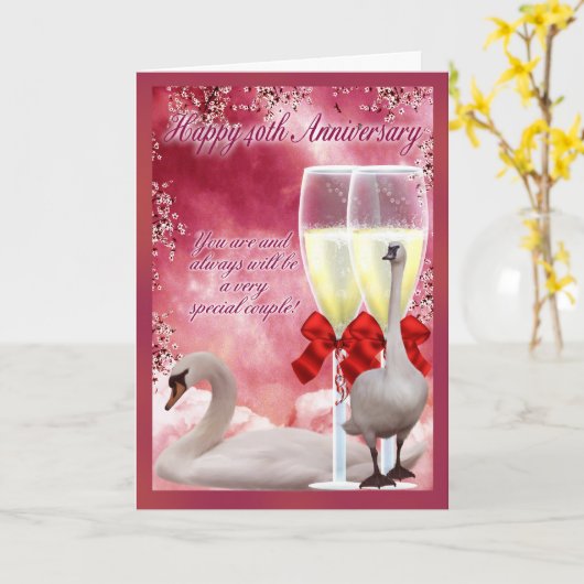 40e Jubileum - Ruby Jubileum Kaart (Gele Bloem)