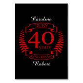 40e JUBILEUM RUBY Kaart (Voorkant)