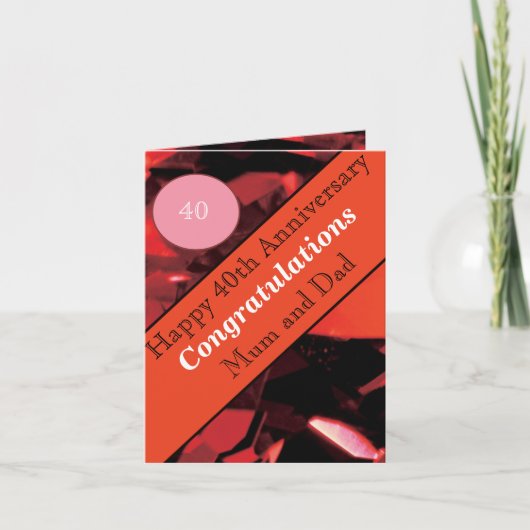 40e Jubileum Ruby Kaart (Voorkant)