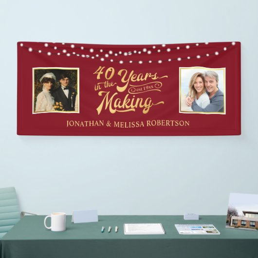 40e Jubileum ruby licht dan & nu foto's Spandoek (Beurs)