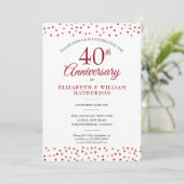 40e Jubileum Ruby Love Hearts Confetti Foto Kaart (Staand voorkant)