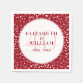 40e Jubileum Ruby Love Hearts Confetti Servet (Voorkant)