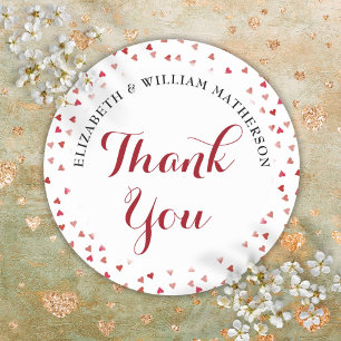 40e Jubileum Ruby Love Hearts Dank je Ronde Sticker