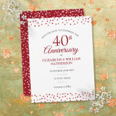 40e Jubileum Ruby Love Hearts Save the Date Aankondigingskaart