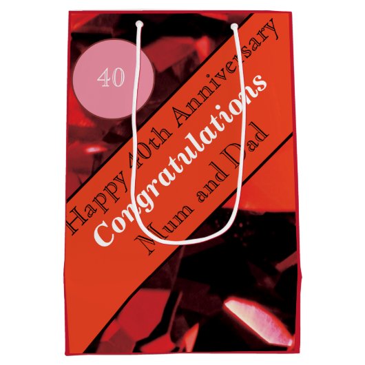 40e Jubileum Ruby Medium Cadeauzakje (Achterkant)