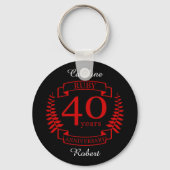 40e JUBILEUM RUBY Sleutelhanger (Voorkant)