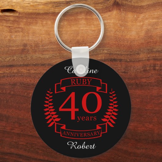 40e JUBILEUM RUBY Sleutelhanger (Voorkant)