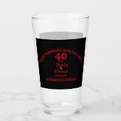 40e Jubileum Ruby Trouwgeschenk: Gepersonaliseerd Glas (Voorkant)