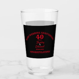 40e Jubileum Ruby Trouwgeschenk: Gepersonaliseerd Glas