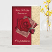 40e Jubileum Ruby Wedding felicitaties Kaart (Gele Bloem)