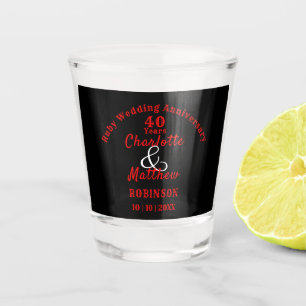 40e Jubileum Ruby Wedding Gift Personalized Shot Glas