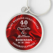 40e Jubileum Ruby Wedding Gift Personalized Sleutelhanger (Voorkant)