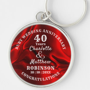 40e Jubileum Ruby Wedding Gift Personalized Sleutelhanger