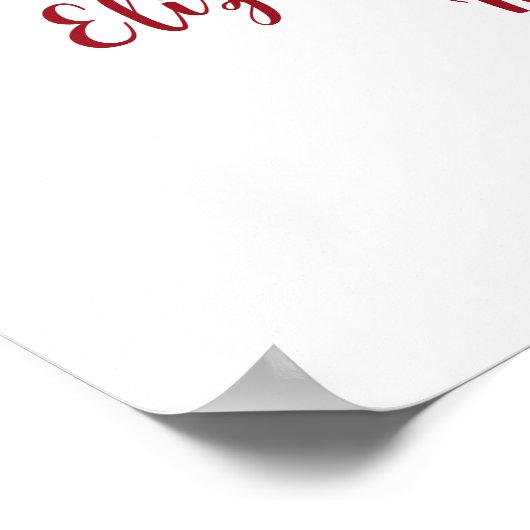 40e Jubileum Ruby Welkom Floral Wreath Sign Poster (Hoek)