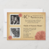 40e Jubileum Rustic Daisy Photo Invitations Kaart (Voorkant)