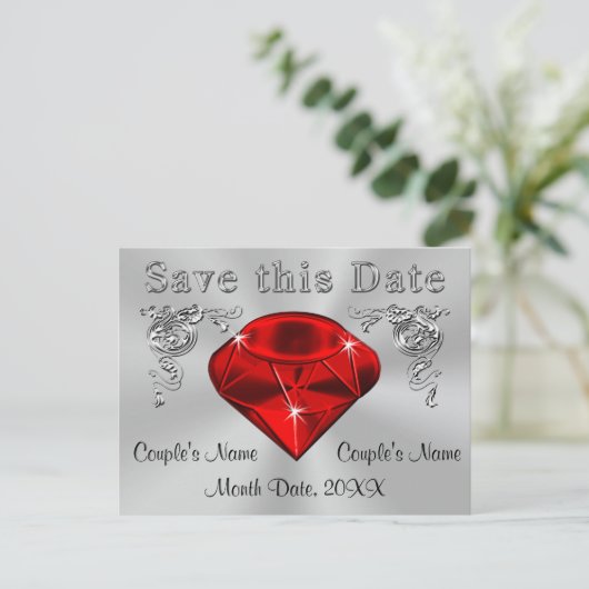 40e Jubileum Save the Date Kaarten Gepersonaliseer (Staand voorkant)