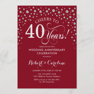 40e Jubileum - Silver Ruby Red Kaart