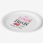 40e Jubileum Tortelduifjes Gepersonaliseerd Papieren Bordje (Gekanteld)