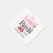 40e Jubileum Tortelduifjes Gepersonaliseerd Servet (Hoek)