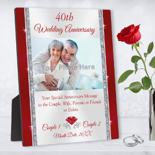 40e Jubileum Traditional Gift, Foto Plaque Fotoplaat