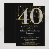 40e Jubileum Uitnodiging Black Gold Diamonds (Voorkant / Achterkant)