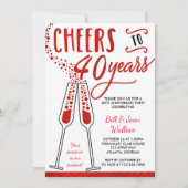 40e Jubileum Uitnodiging, Faux Glitter/Folie Kaart (Voorkant)