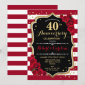 40e Jubileum Uitnodiging - Red Gold Black (Voorkant / Achterkant)