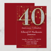 40e Jubileum Uitnodiging Red Gold Diamonds (Voorkant / Achterkant)