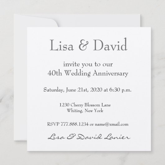 40e Jubileum Uitnodiging - RED Rose Silver Lace (Achterkant)