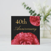 40e Jubileum Uitnodiging - RED Roses (Staand voorkant)