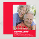 40e Jubileum-uitnodiging voor bruiloft in rood Kaart (Voorkant / Achterkant)