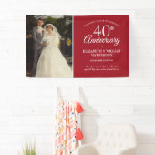 40e Jubileum Uw Trouwfoto Ruby Welkom Spandoek (Insitu)