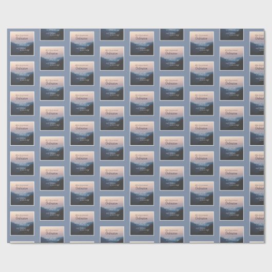 40e Jubileum van de coördinaten Cadeaupapier (Vlak)