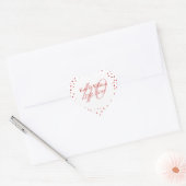 40e Jubileum van het huwelijk Ruby Hearts Confetti Hart Sticker (Envelop)