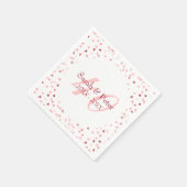 40e Jubileum van het huwelijk Ruby Hearts Confetti Servet (Hoek)