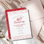 40e Jubileum van het huwelijk Ruby Love Hearts Save The Date<br><div class="desc">Met delicate ruby-liefde harten confetti. Pas je aan met je speciale veertigjarige verjaardag,  sla je de datumgegevens op in het schrift. Ontworpen door: Thisnotme©</div>