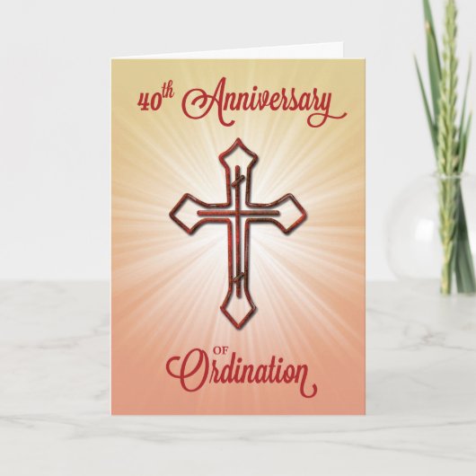 40e Jubileum van Ordinatie, Ruby Cross Kaart (Voorkant)