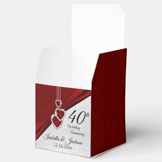 40e Jubileum van Ruby Red en White Bedankdoosjes (Geopend)