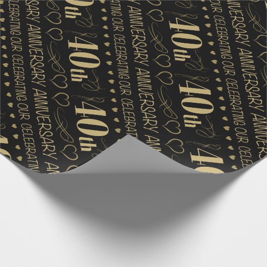 40e Jubileum voor bruiloft Cadeaupapier (Hoek)