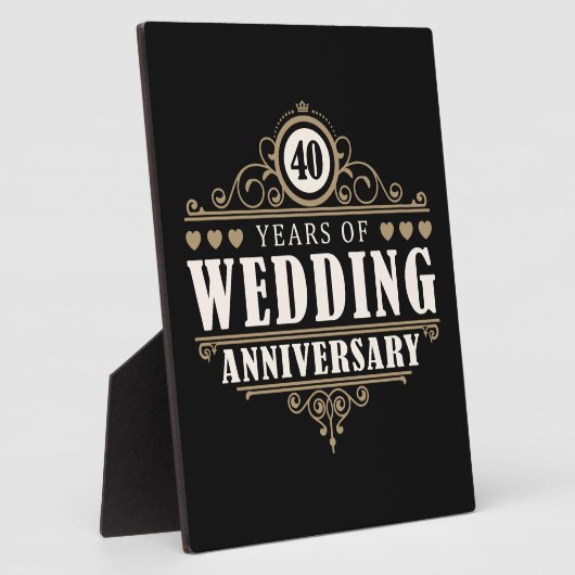 40e Jubileum voor bruiloft Fotoplaat (Zijkant)