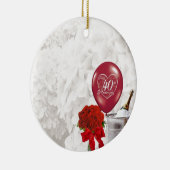 40e Jubileum voor bruiloft Keramisch Ornament (Rechts)