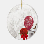 40e Jubileum voor bruiloft Keramisch Ornament (Links)