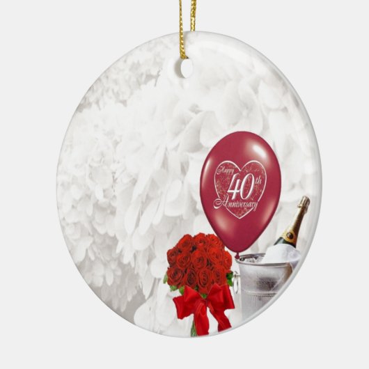 40e Jubileum voor bruiloft Keramisch Ornament (Links)