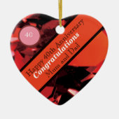 40e Jubileum voor bruiloft Ruby-keramisch Ornament (Voorkant)