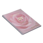 40e Jubileum voor weddenschappen Roze Roze Roos Notitieboek (Rechterzijde)