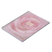 40e Jubileum voor weddenschappen Roze Roze Roos Notitieboek (Linkerzijde)