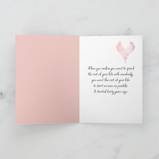 40e Jubileum wasknijpers op een waslijn Kaart (Binnen)