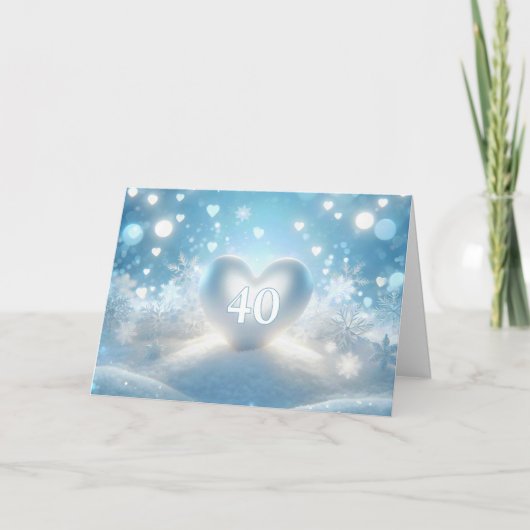 40e Jubileum Winter Heart Kaart (Voorkant)