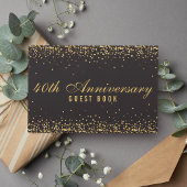 40e Jubileum zwarte gouden Confetti elegant Gastenboek