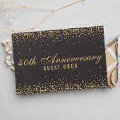 40e Jubileum zwarte gouden Confetti elegant Gastenboek